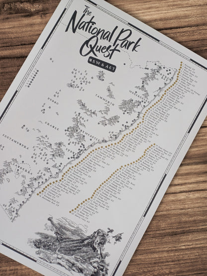 The NSW & ACT National Parks Quest - Scratch Map