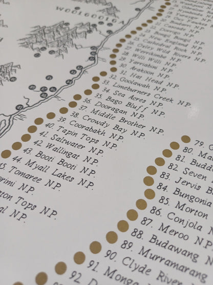 The NSW & ACT National Parks Quest - Scratch Map