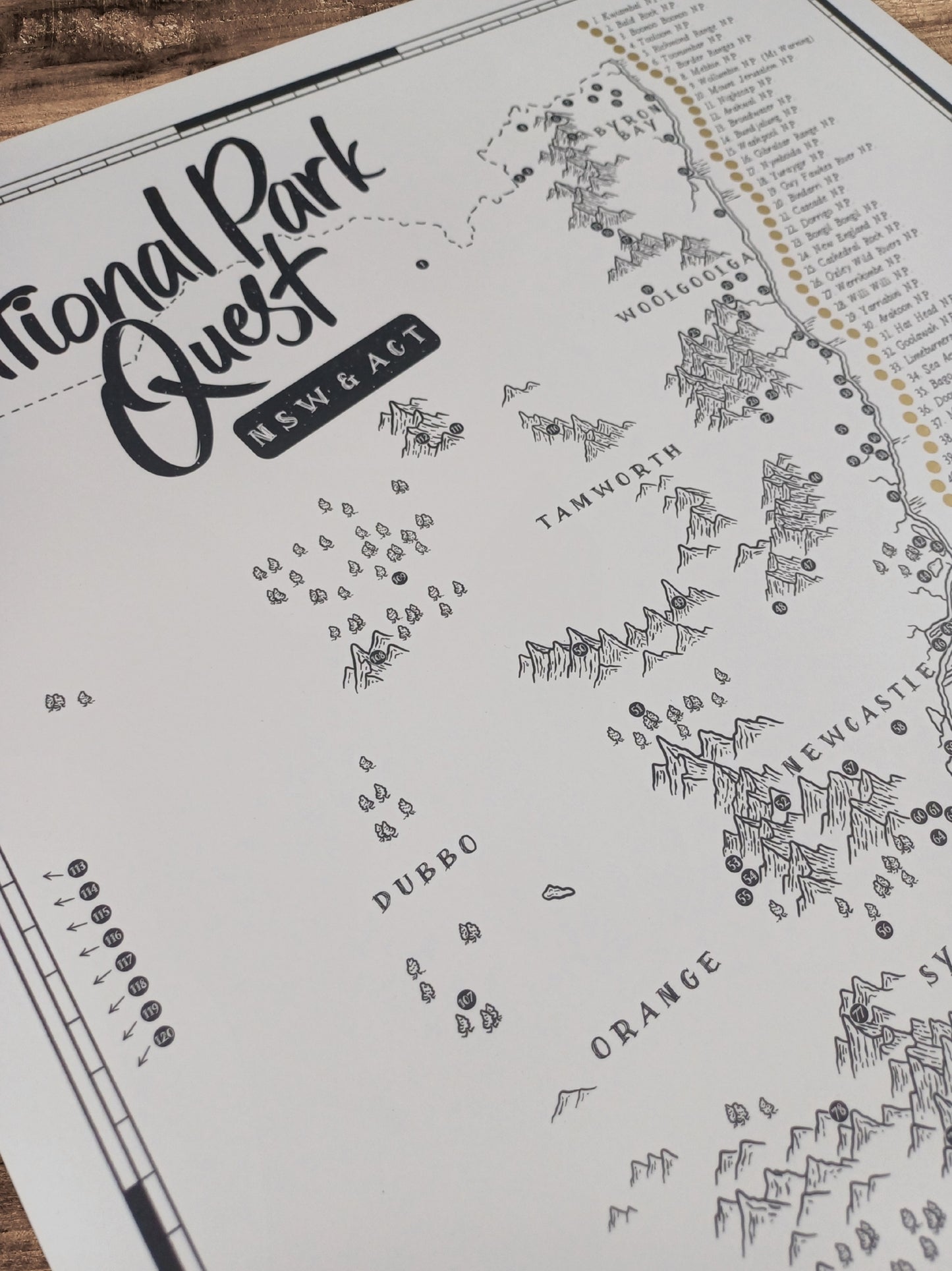 The NSW & ACT National Parks Quest - Scratch Map