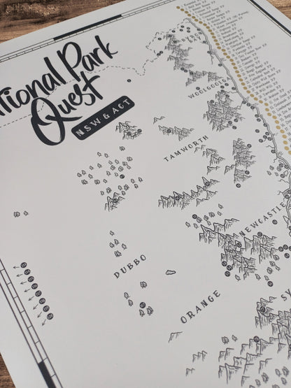 The NSW & ACT National Parks Quest - Scratch Map