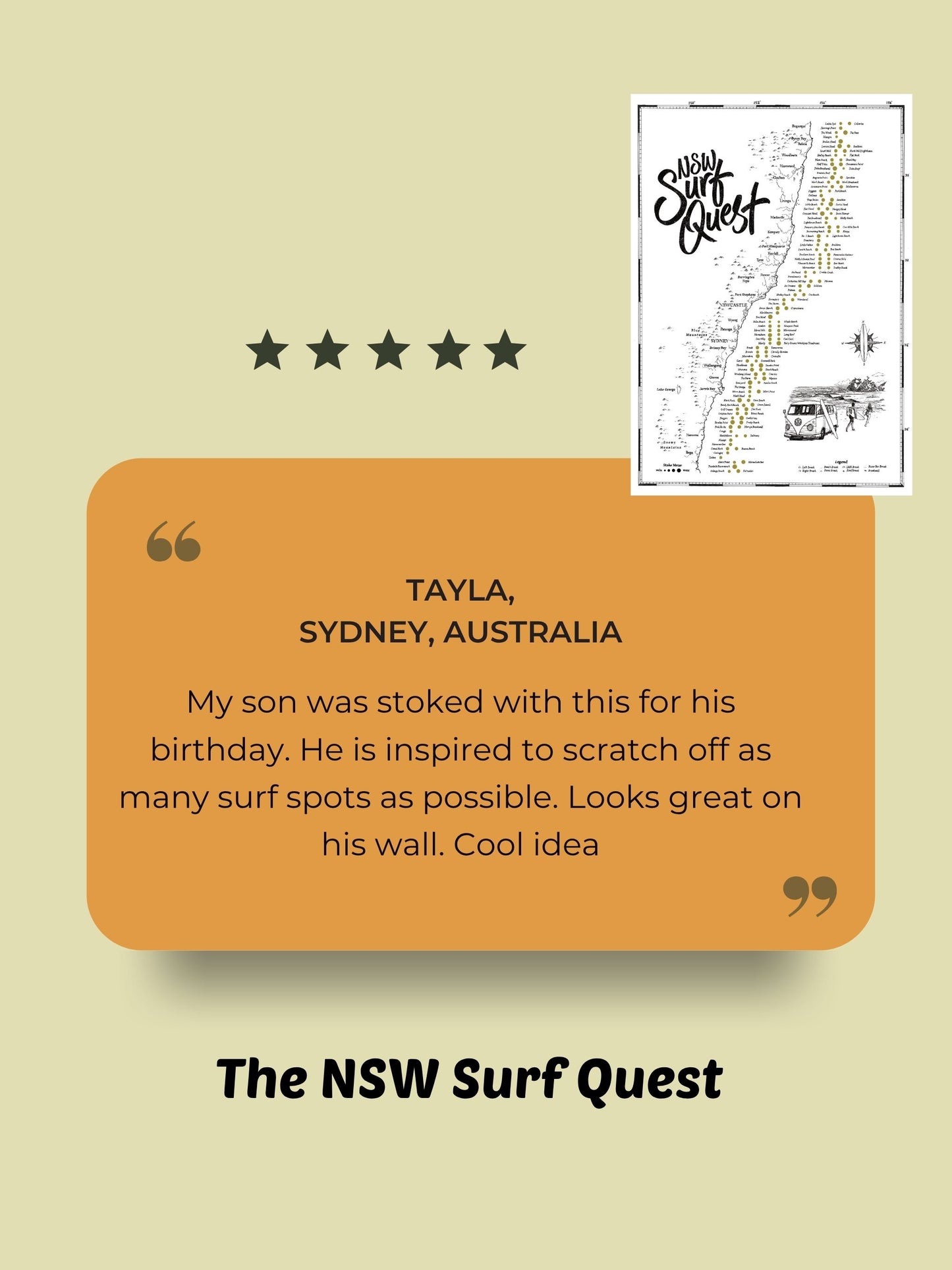 The New South Wales Surf Quest - Scratch Map