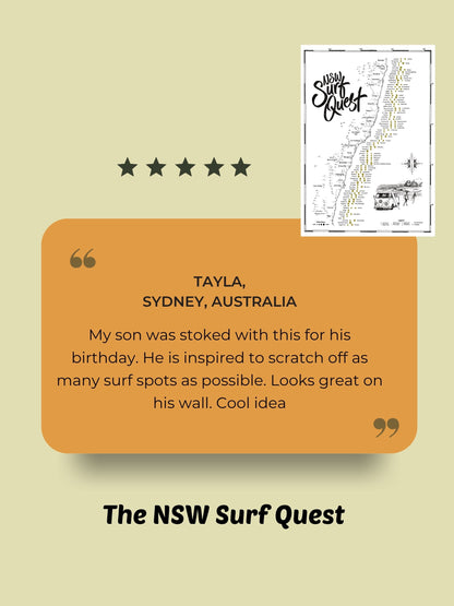 The New South Wales Surf Quest - Scratch Map