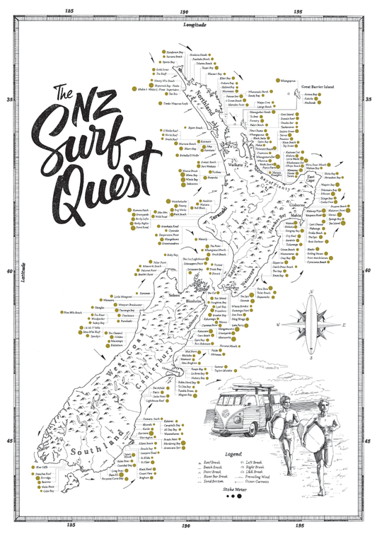 NZ Surf Quest Scratch Map