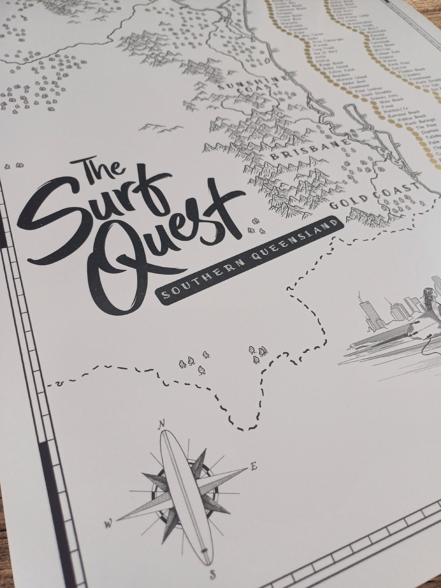 The Queensland Surf Quest - Scratch Map