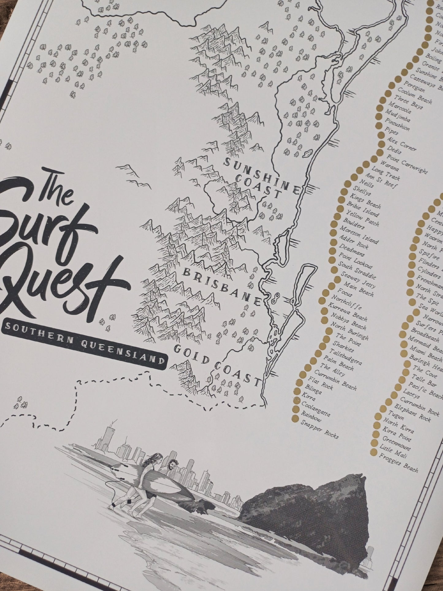 The Queensland Surf Quest - Scratch Map