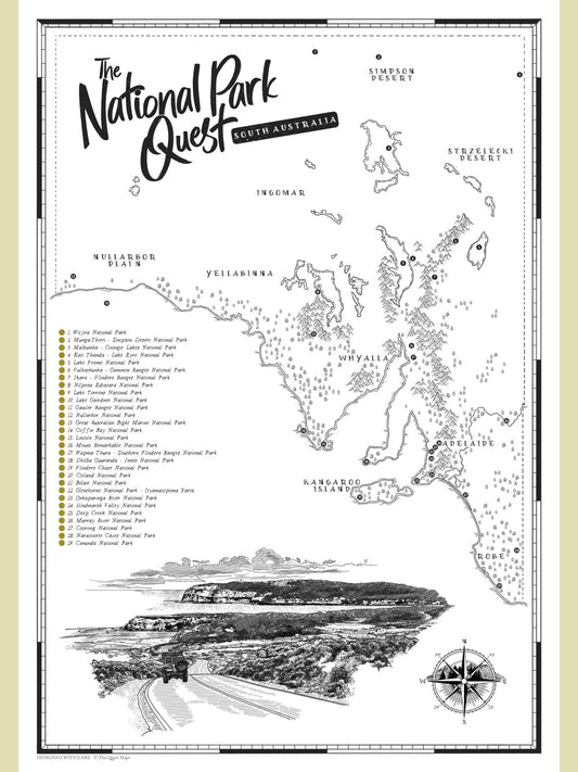 The South Australia National Parks Quest - Scratch Map
