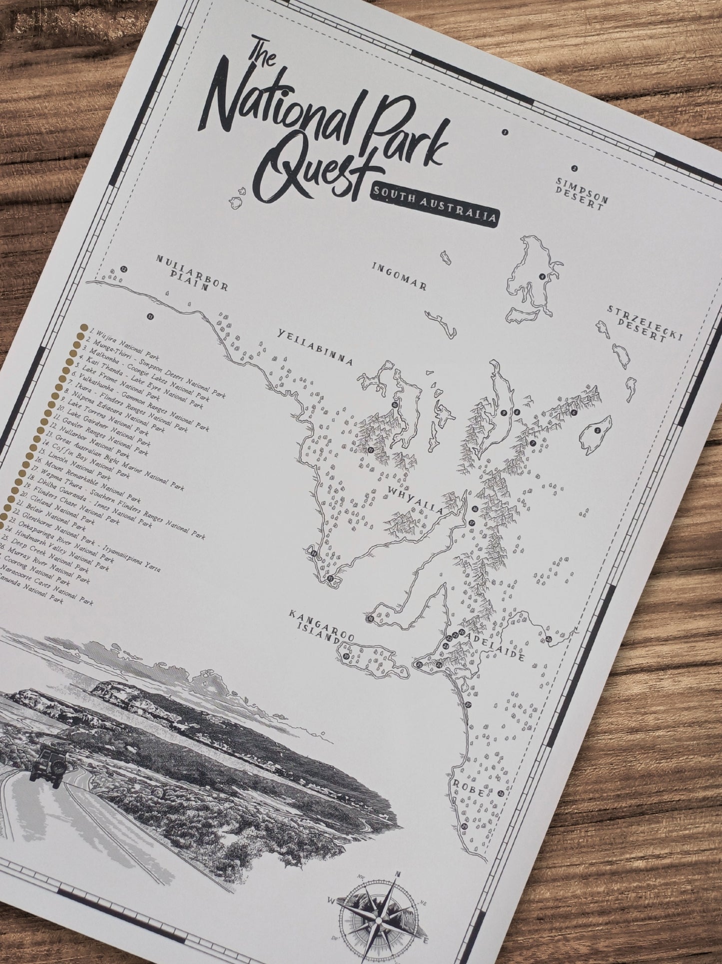 The South Australia National Parks Quest - Scratch Map