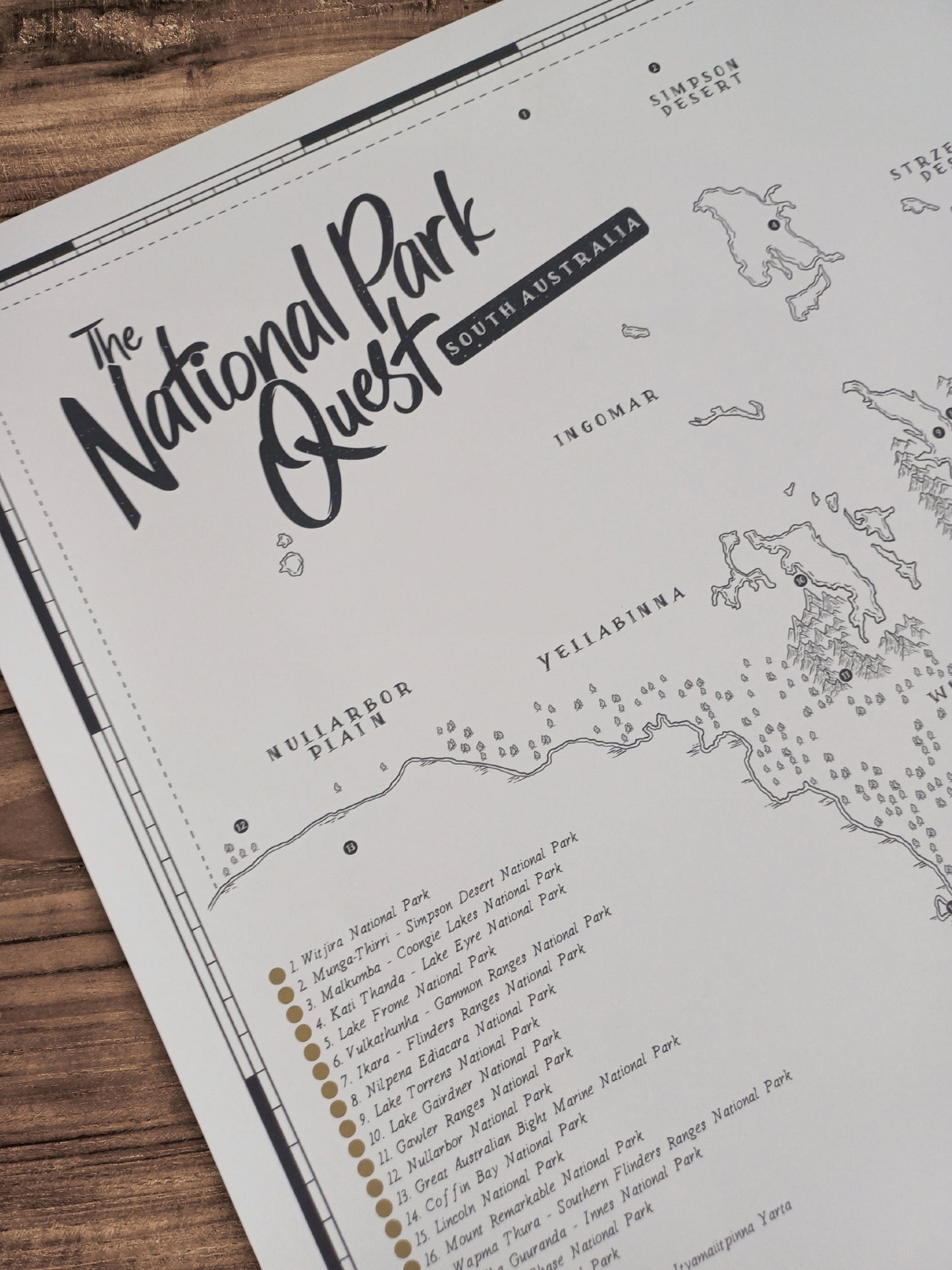 The South Australia National Parks Quest - Scratch Map