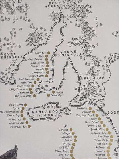 The South Australia Surf Quest - Scratch Map