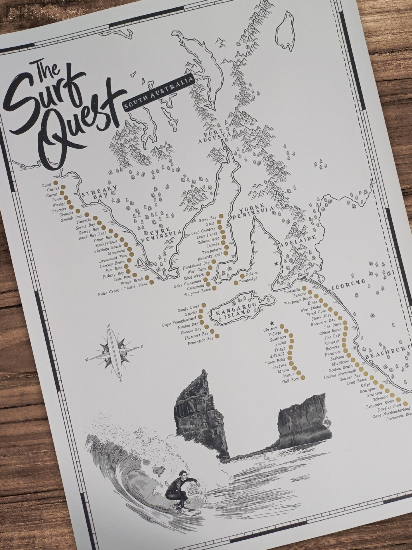 The South Australia Surf Quest - Scratch Map