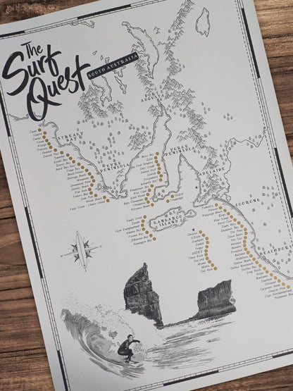 The South Australia Surf Quest - Scratch Map