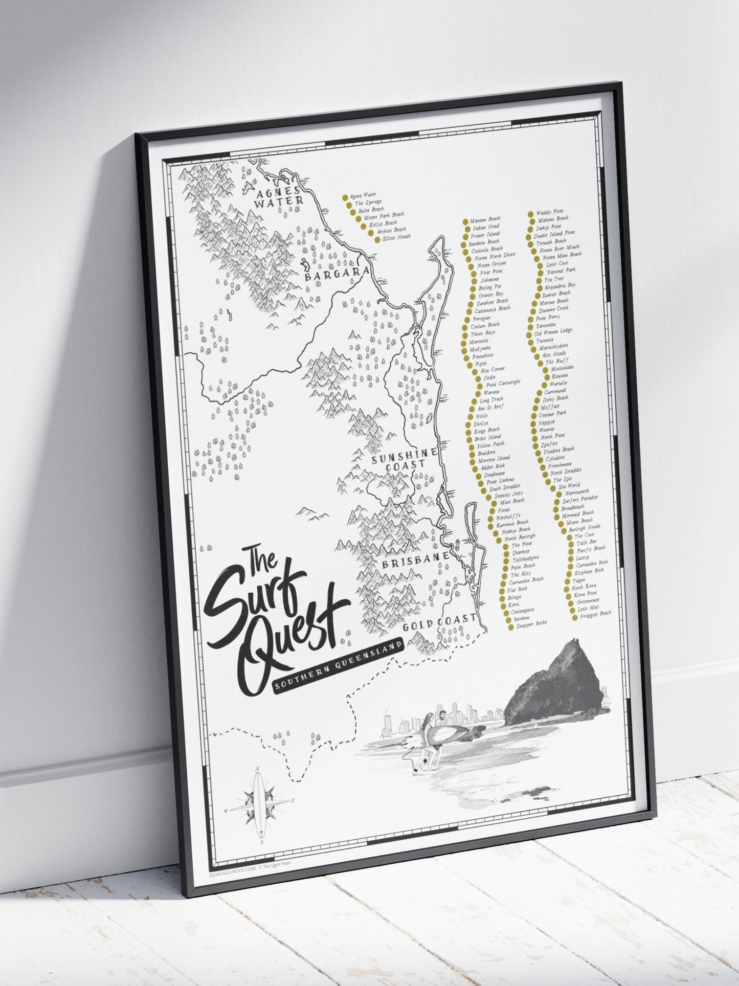 The Queensland Surf Quest - Scratch Map
