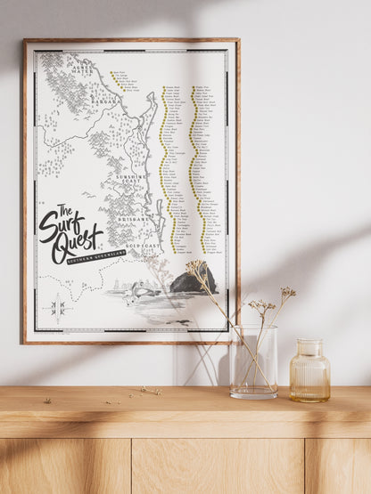 The Queensland Surf Quest - Scratch Map