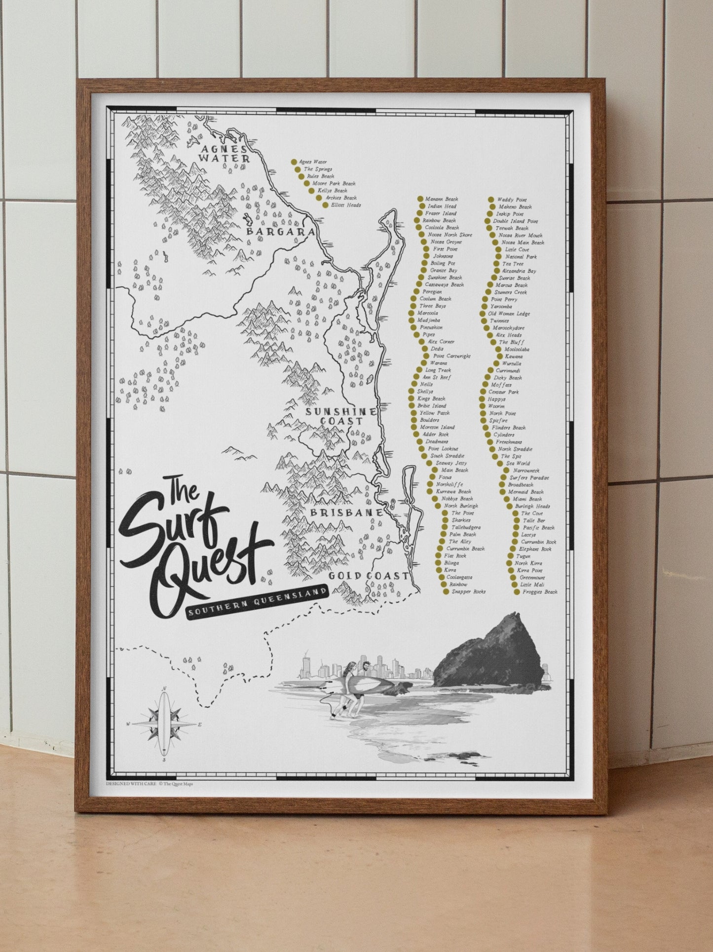 The Queensland Surf Quest - Scratch Map
