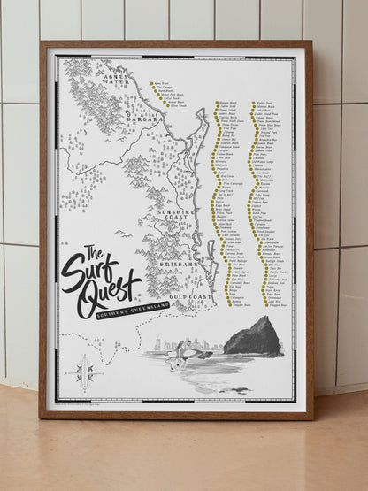 The Queensland Surf Quest - Scratch Map