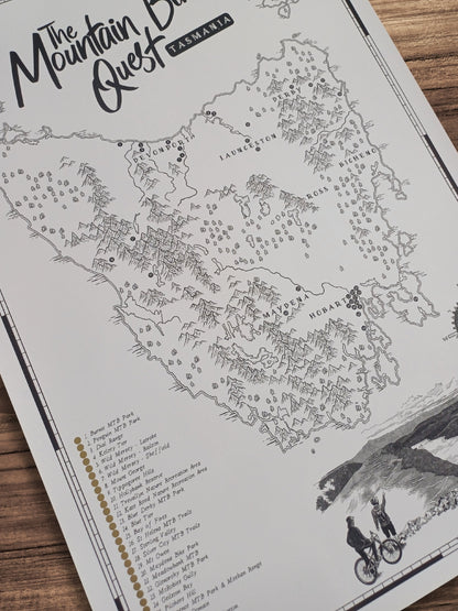 The Tasmania Mountain Bike Quest - Scratch Map