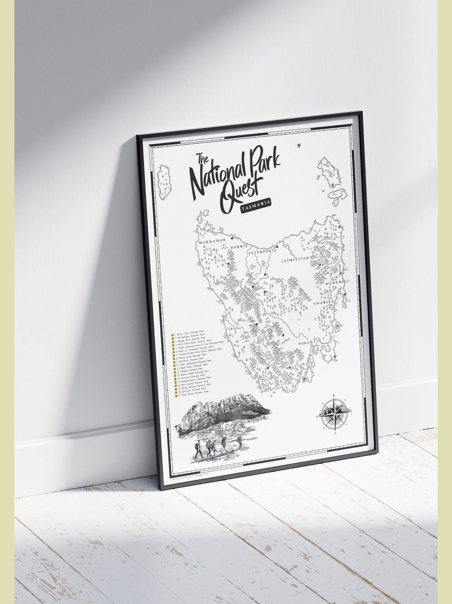The Tasmania National Parks Quest - Scratch Map