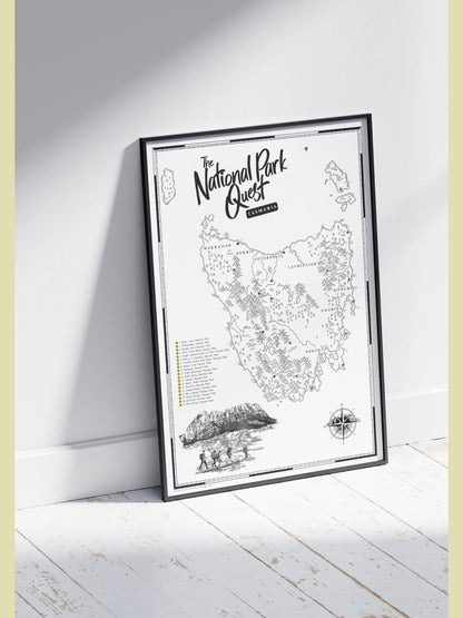 The Tasmania National Parks Quest - Scratch Map