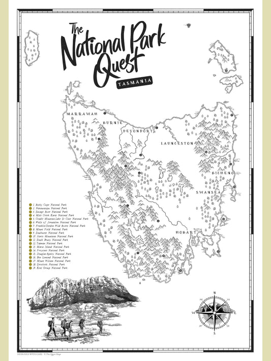 The Tasmania National Parks Quest - Scratch Map