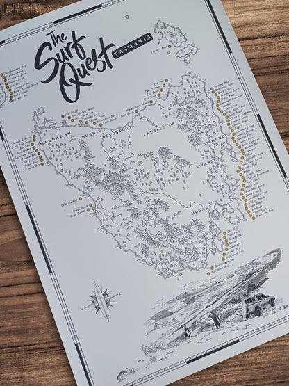 The Tasmania Surf Quest -Scratch Map