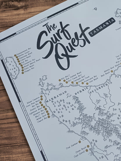 The Tasmania Surf Quest -Scratch Map