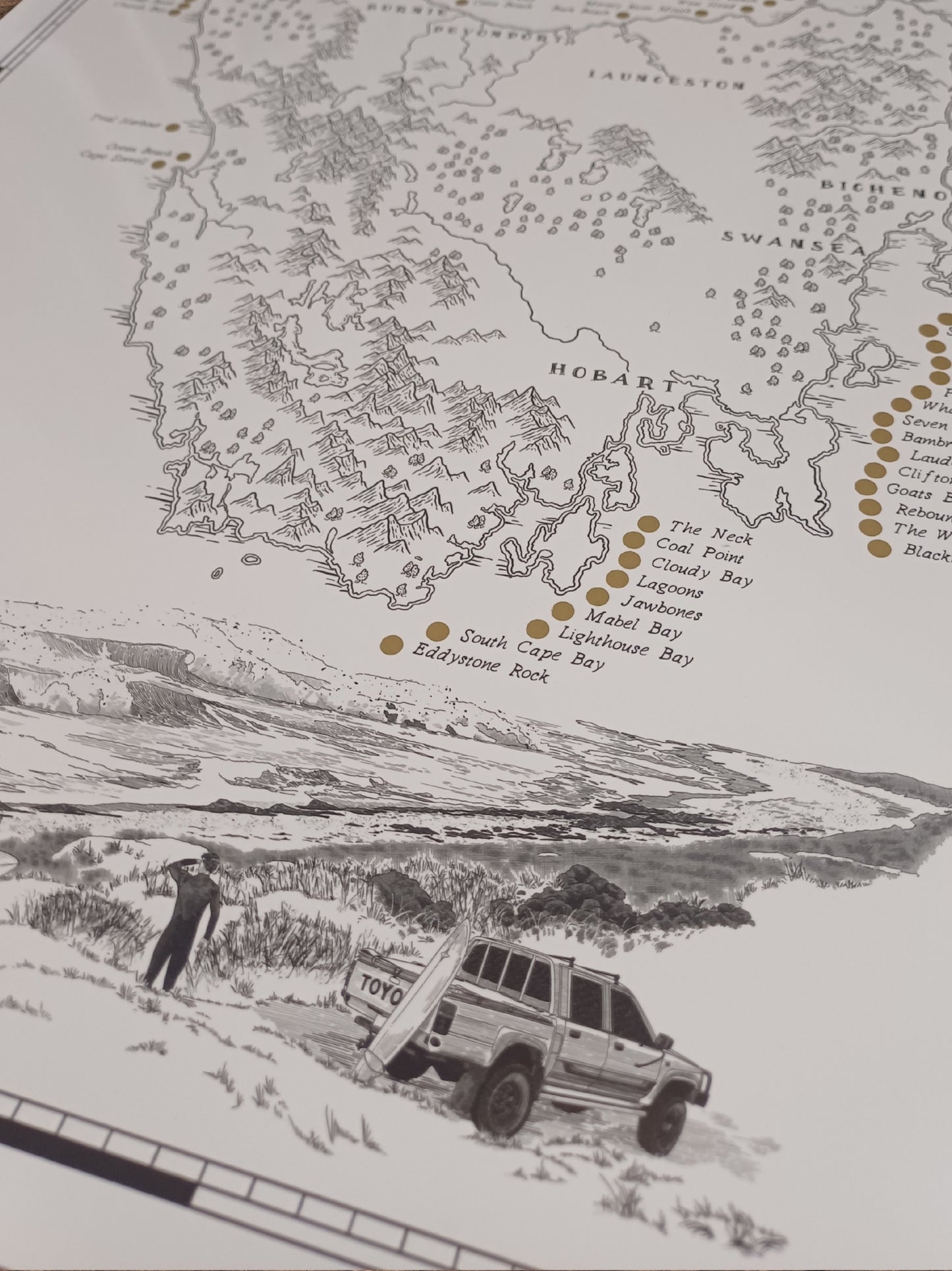 The Tasmania Surf Quest -Scratch Map