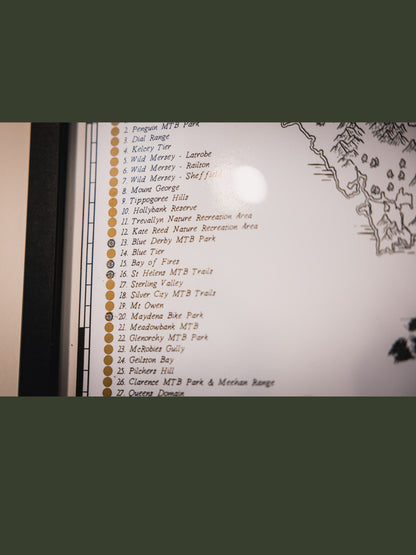 The Tasmania Mountain Bike Quest - Scratch Map