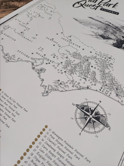 The Victoria National Parks Quest - Scratch Map