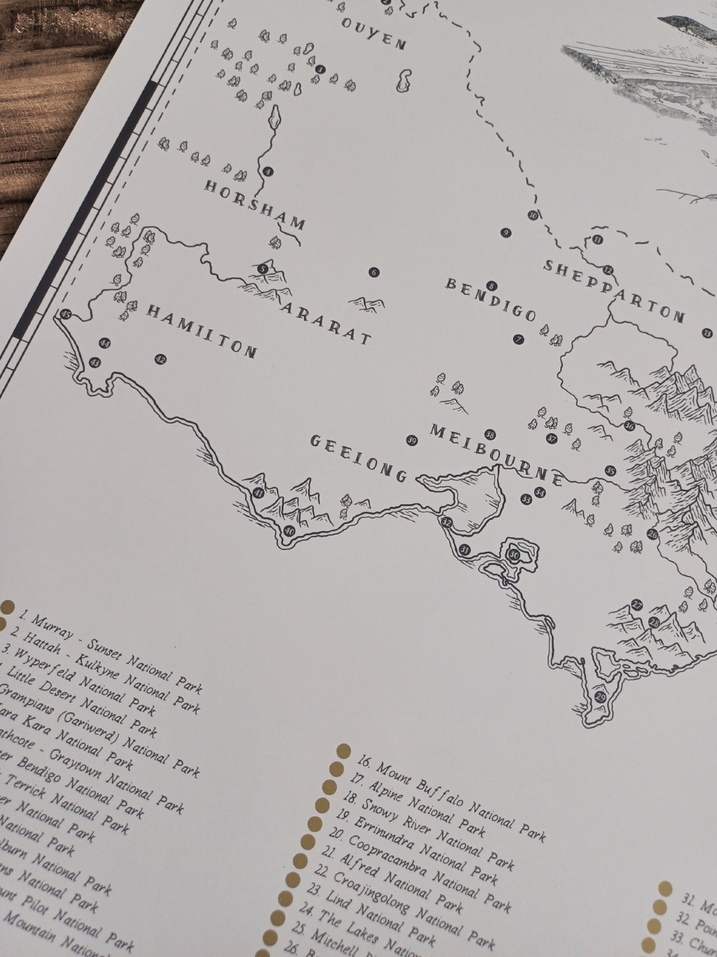 The Victoria National Parks Quest - Scratch Map
