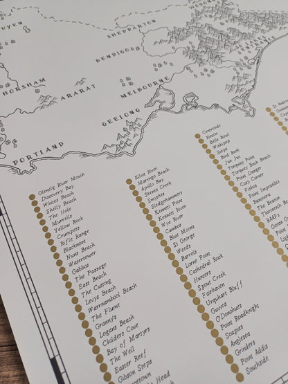 The Victoria Surf Quest - Scratch Map