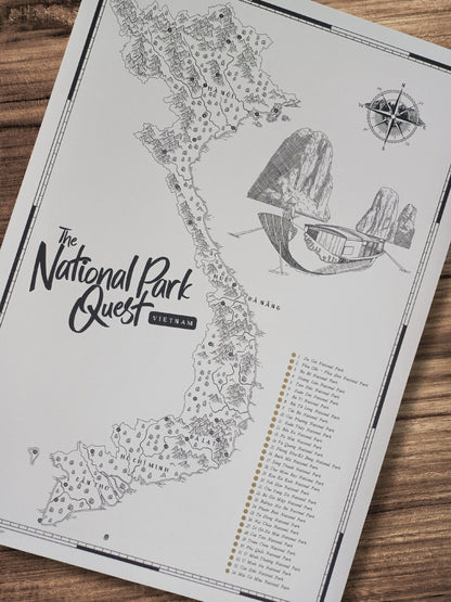 The Vietnam National Parks Quest - Scratch Map