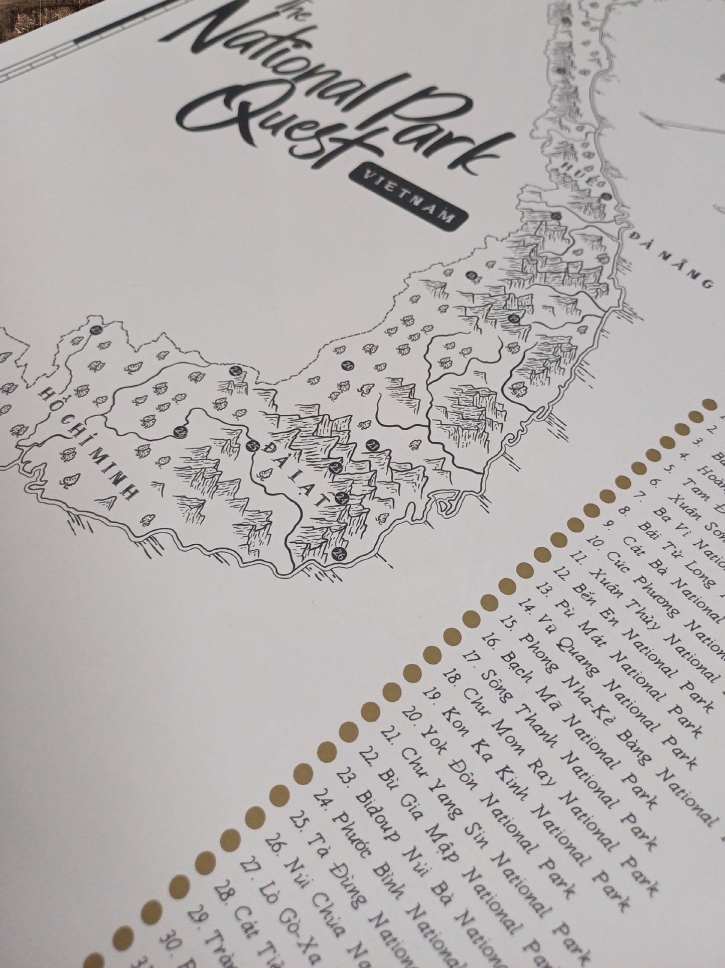 The Vietnam National Parks Quest - Scratch Map