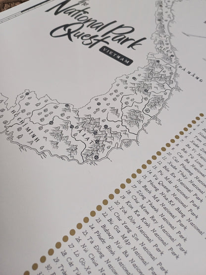 The Vietnam National Parks Quest - Scratch Map
