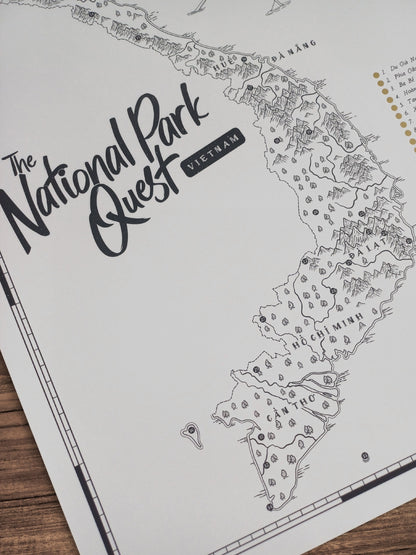 The Vietnam National Parks Quest - Scratch Map