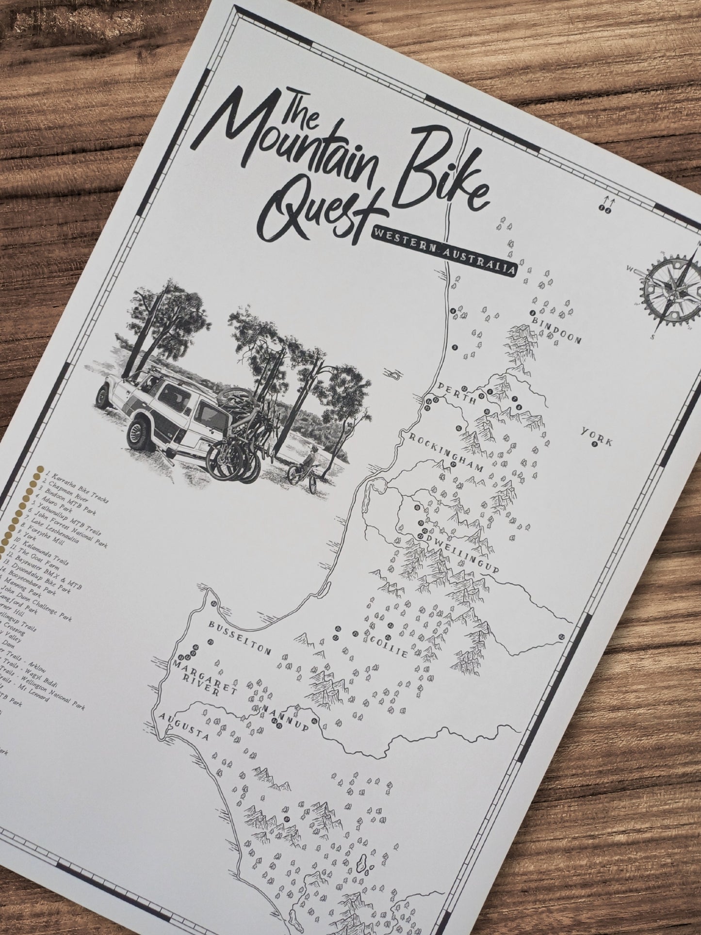 The Western Australia Mountain Bike Quest - Scratch Map
