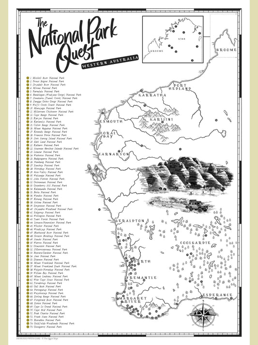 The Western Australia National Parks Quest - Scratch Map