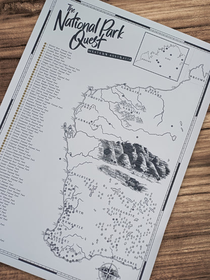 The Western Australia National Parks Quest - Scratch Map