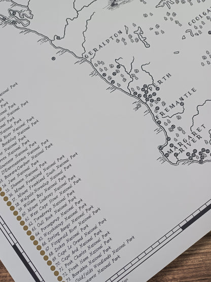 The Western Australia National Parks Quest - Scratch Map