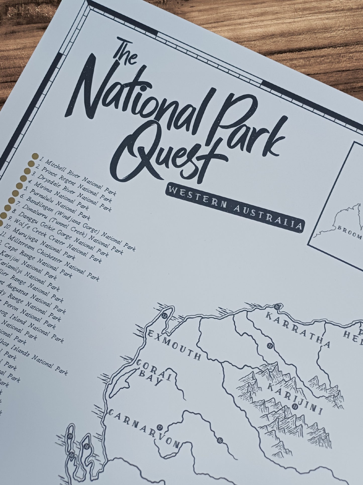 The Western Australia National Parks Quest - Scratch Map