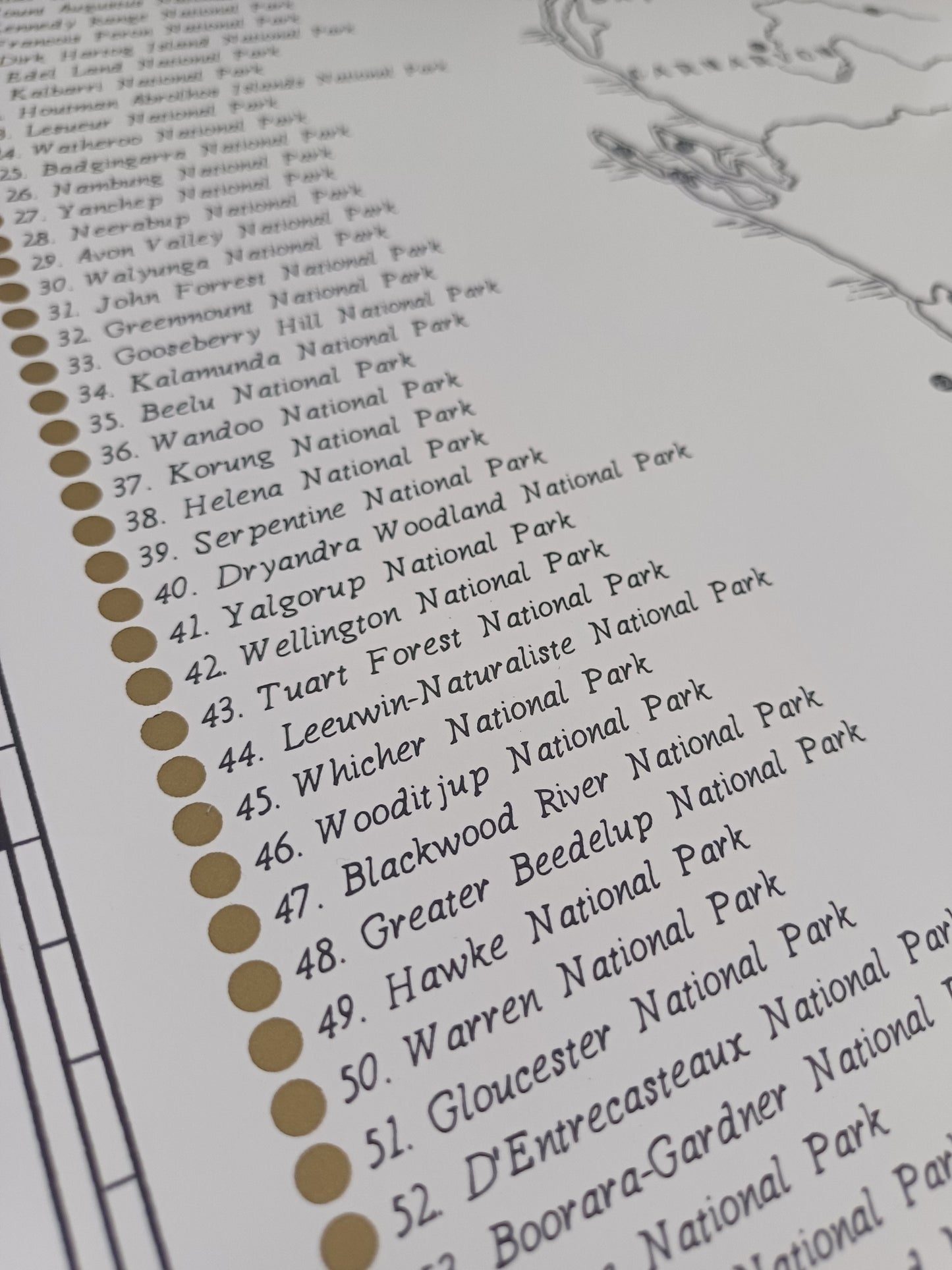 The Western Australia National Parks Quest - Scratch Map