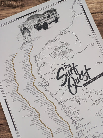 The Western Australia Surf Quest - Scratch Map