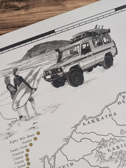 The Western Australia Surf Quest - Scratch Map