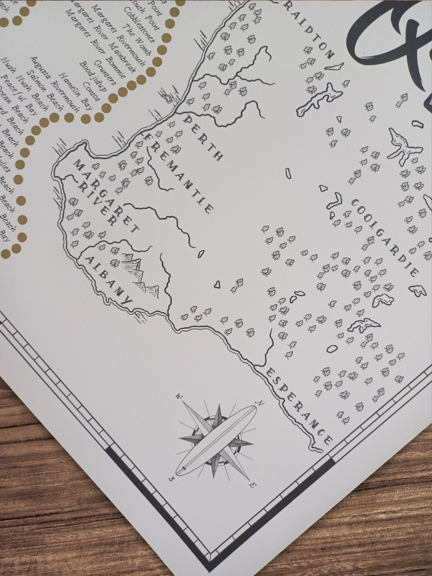 The Western Australia Surf Quest - Scratch Map