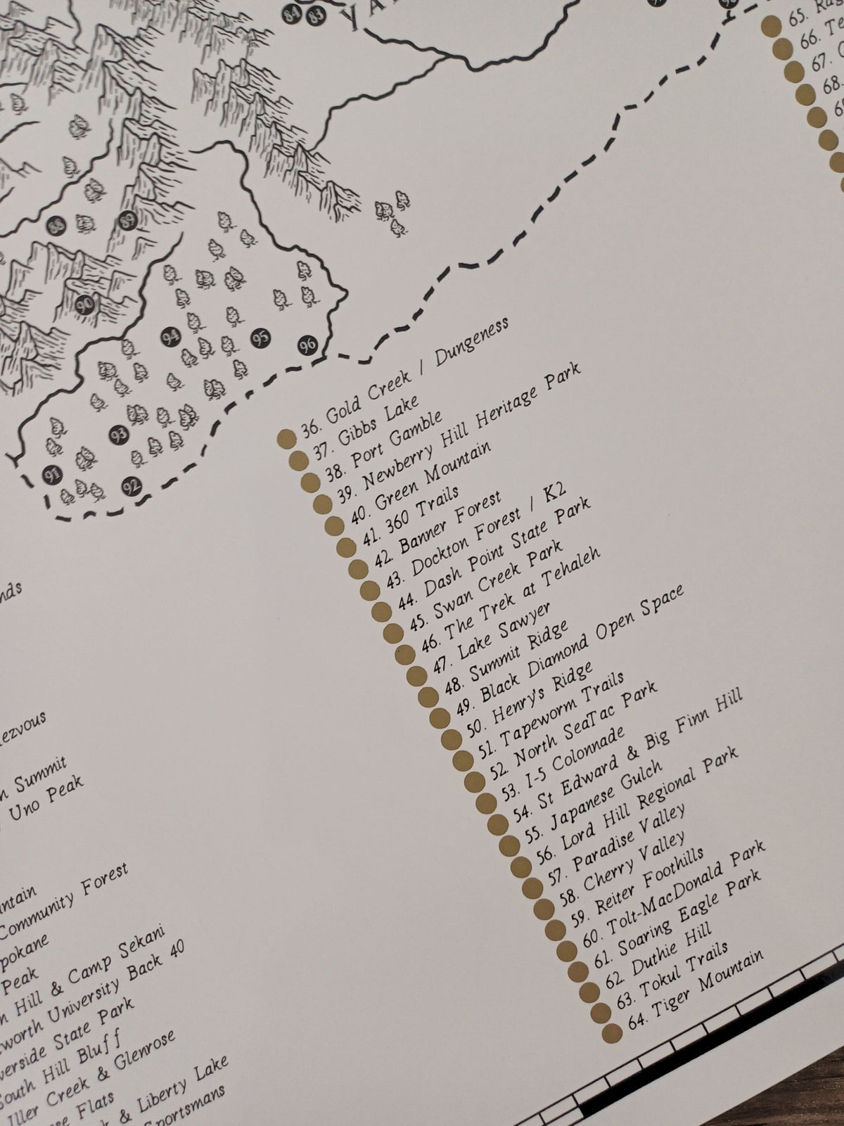 The Washington Mountain Bike Quest - Scratch Map