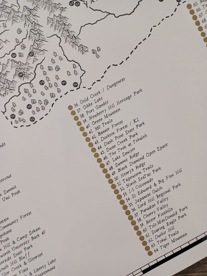 The Washington Mountain Bike Quest - Scratch Map
