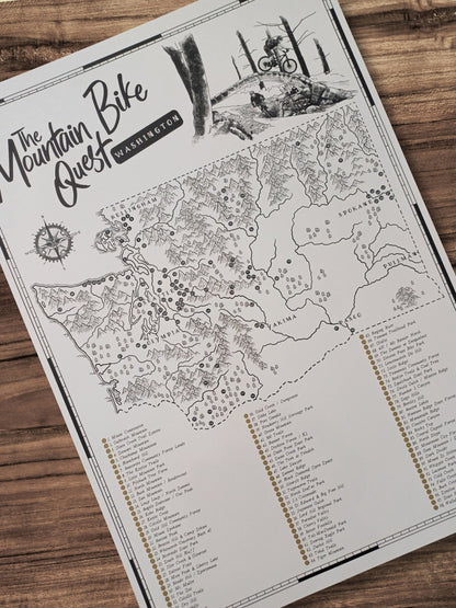 The Washington Mountain Bike Quest - Scratch Map
