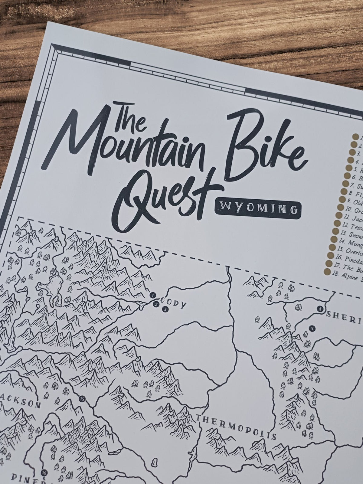 The Wyoming Mountain Bike Quest - Scratch Map