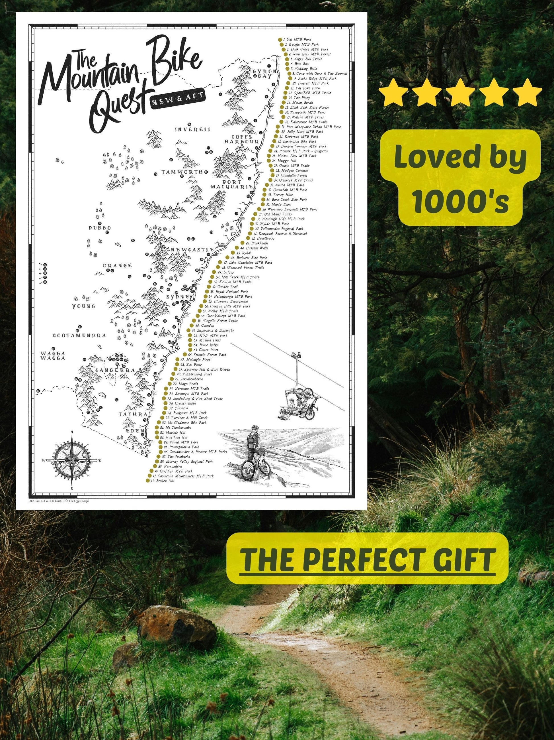 The NSW ACT Mountain Bike Quest Scratch Map – The Quest Maps