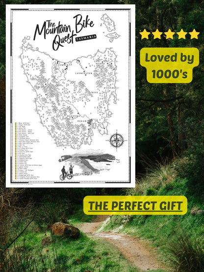 The Tasmania Mountain Bike Quest - Scratch Map
