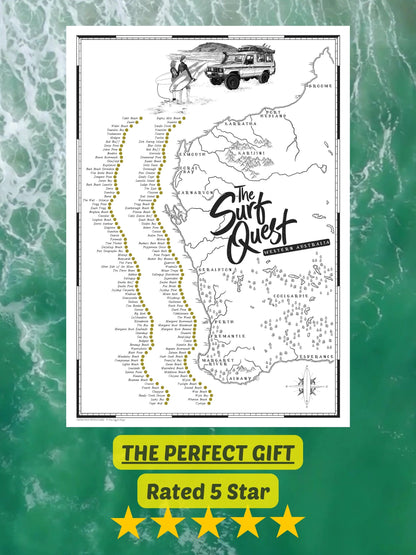 The Western Australia Surf Quest - Scratch Map